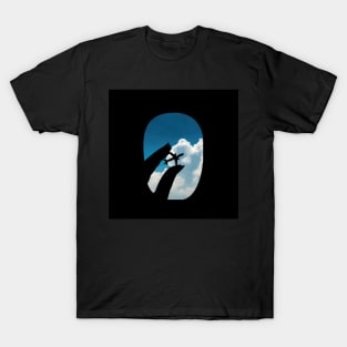 Airplane Window Shadow View Design T-Shirt